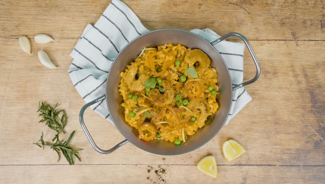 Spanische Gemüsepaella mit Shrymps – Happy Ocean Foods Spanische Gemüsepaella mit Shrymps – Happy Ocean Foods