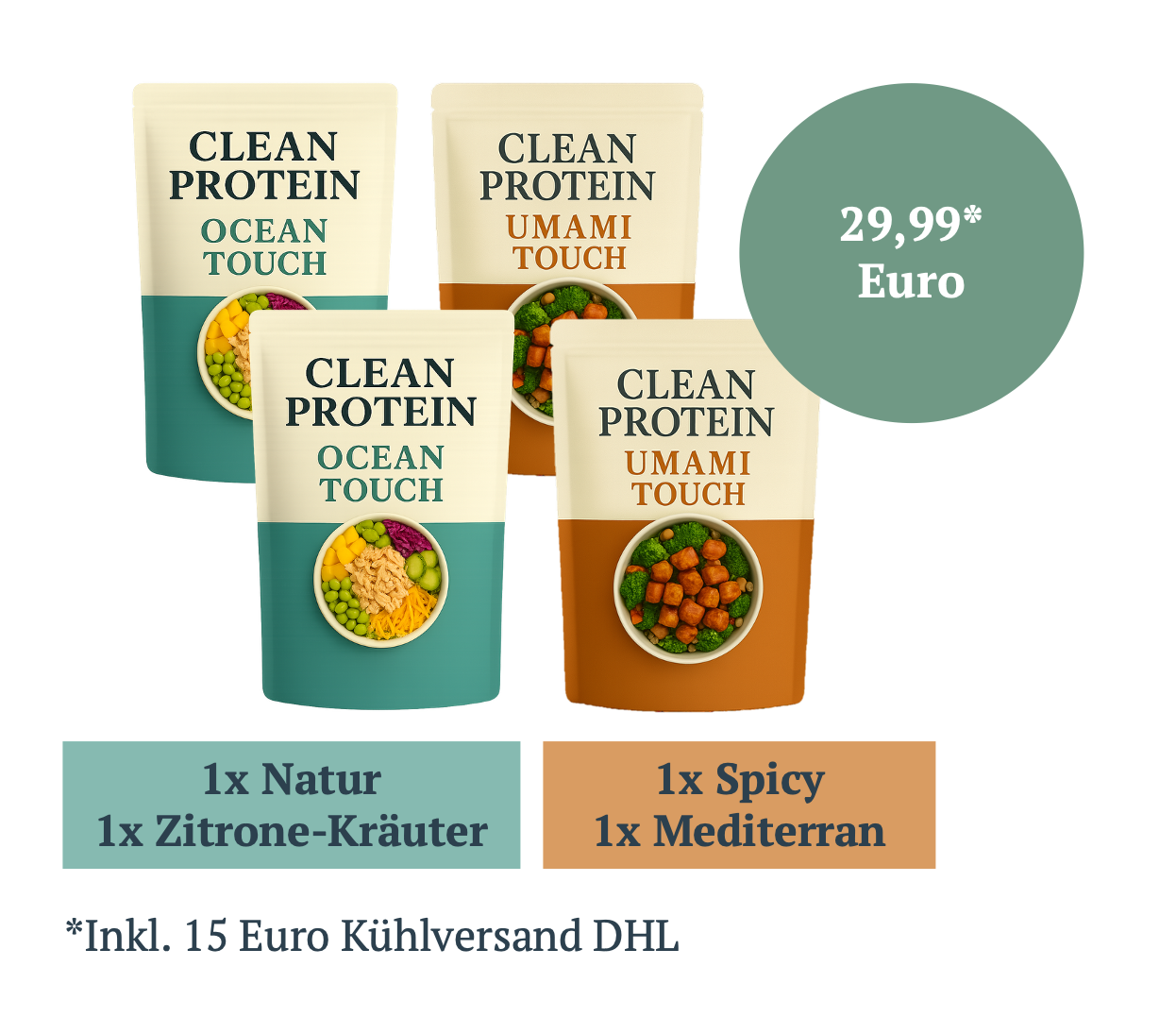 CLEAN PROTEIN Musterpaket für Gastronomen - mit Geld-zurück-Garantie